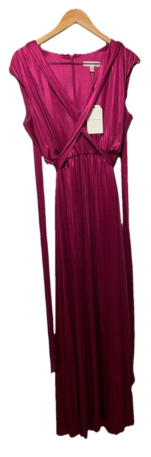 Dress The Population Krista Plunge Neck Side Slit Dress Maxi Size XL Sleeveless