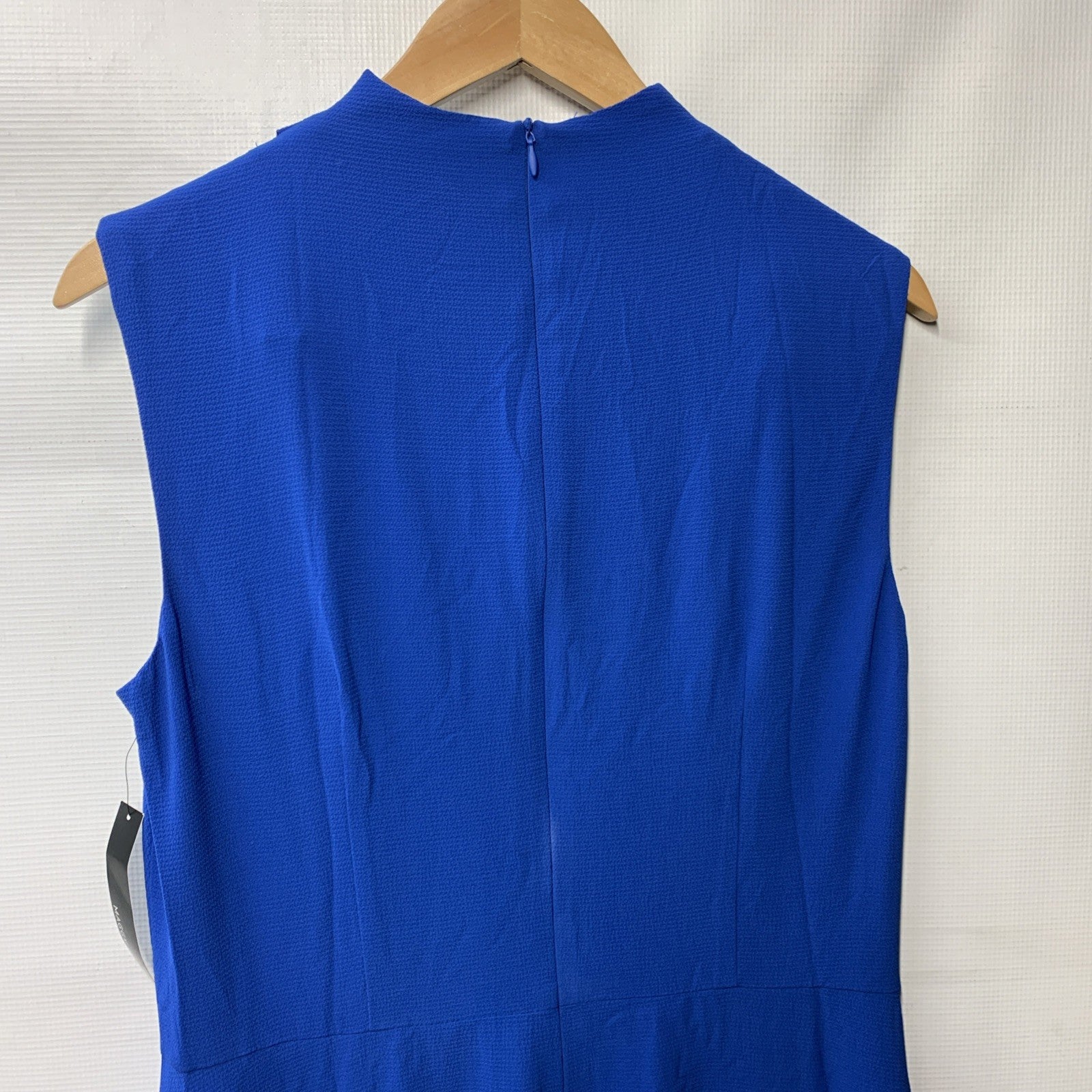 Maggy London Sleeveless Cowl Neck Dress Fluted Skirt Black Size 14 Blue GT911M