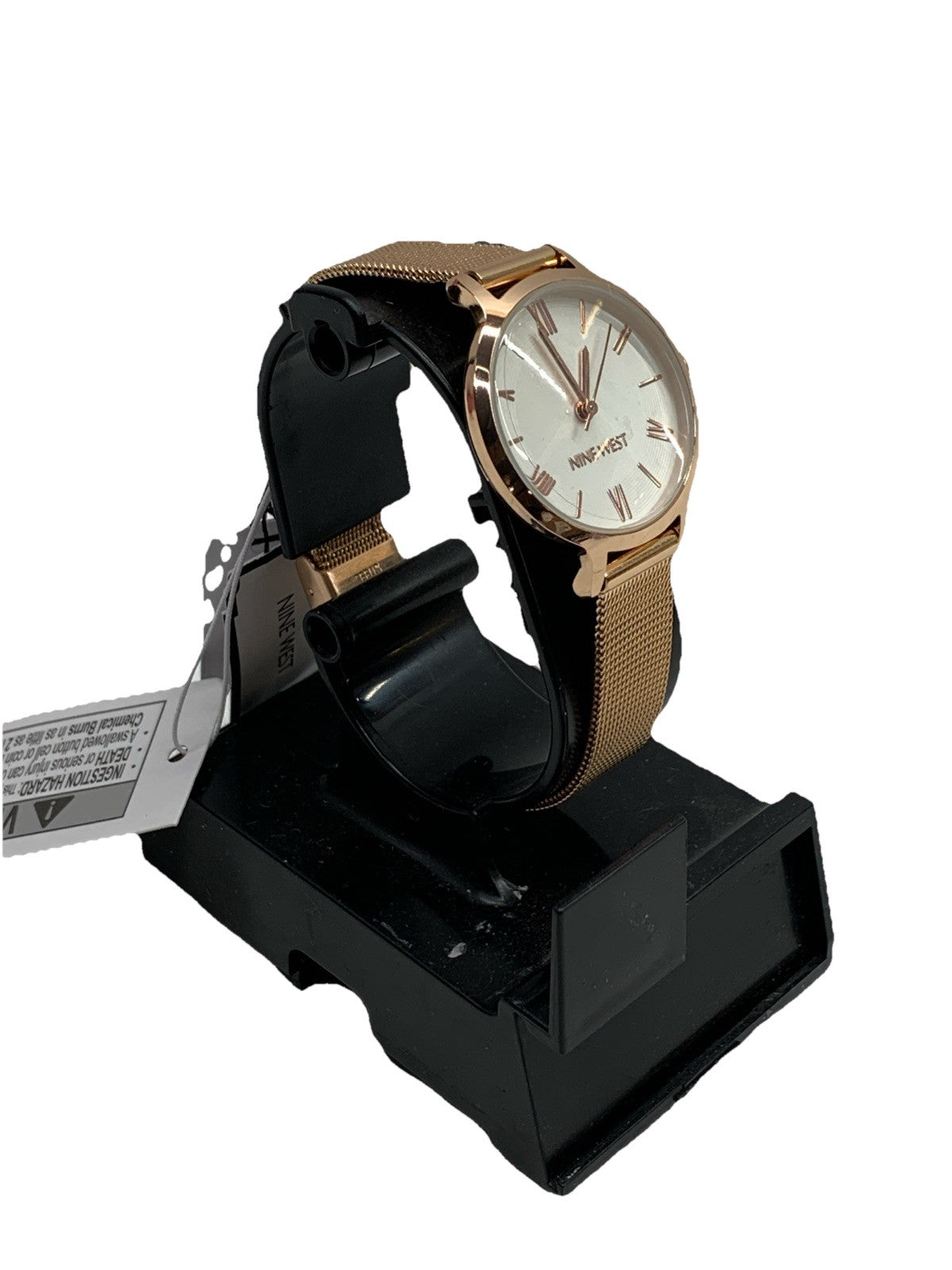 Nine West Rose Gold Wrist Watch Women's Stainless Steel Back Analog - 2228SVRG