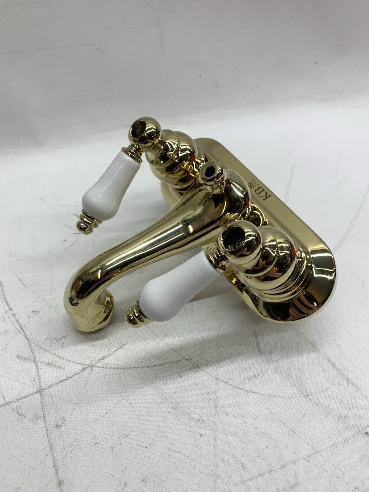 Kingston Brass Restoration KB5612PX Centerset Washerless Faucet w/White Handles