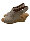 ROCKPORT Women's Briah Perf Sling Wedge Heel Sandals Taupe Size 8.5W Open Toe
