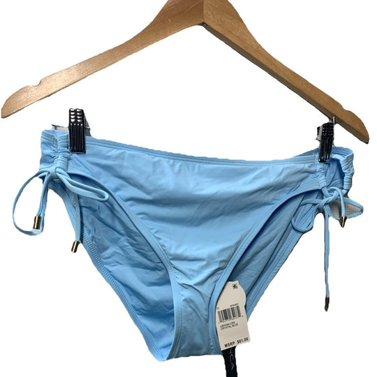 La Blanca Island Goddess Bikini Bottom Side Tie Hipster Swim Crystal Blue Sz 12