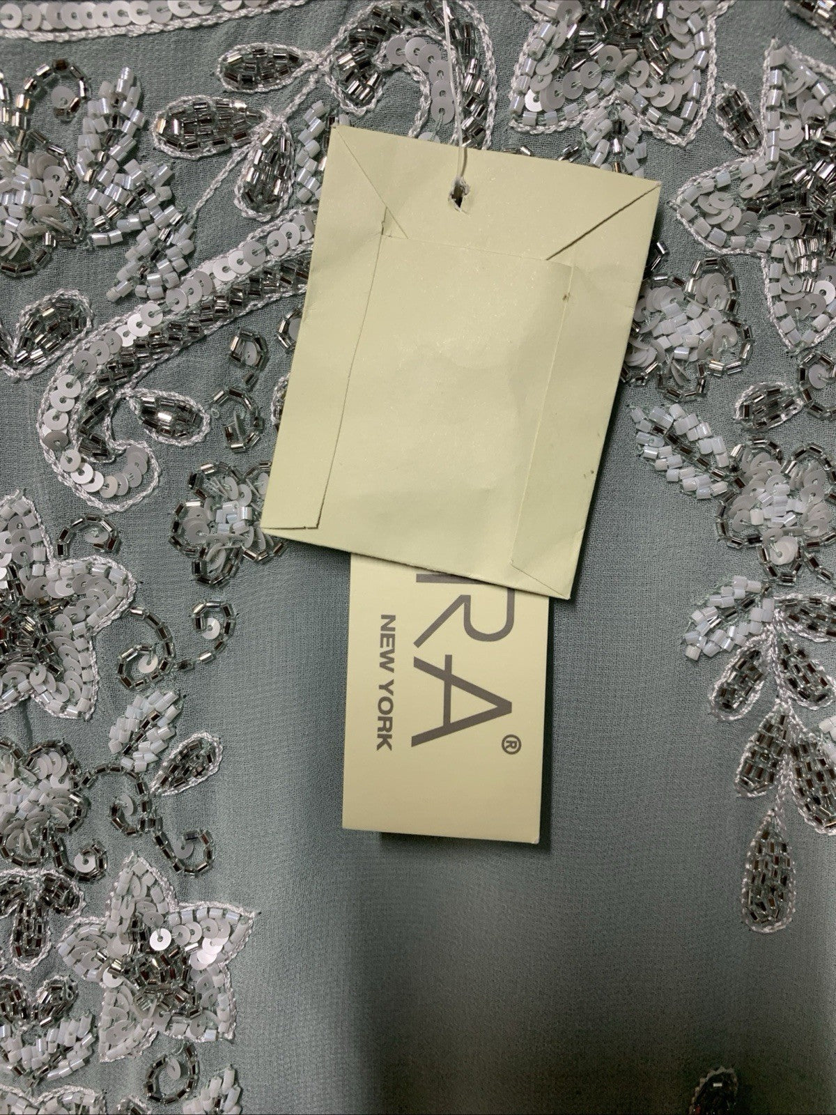 J Kara Womens Cap Sleeve Long Beaded Wedding Party Formal Evening Dress Size 18W