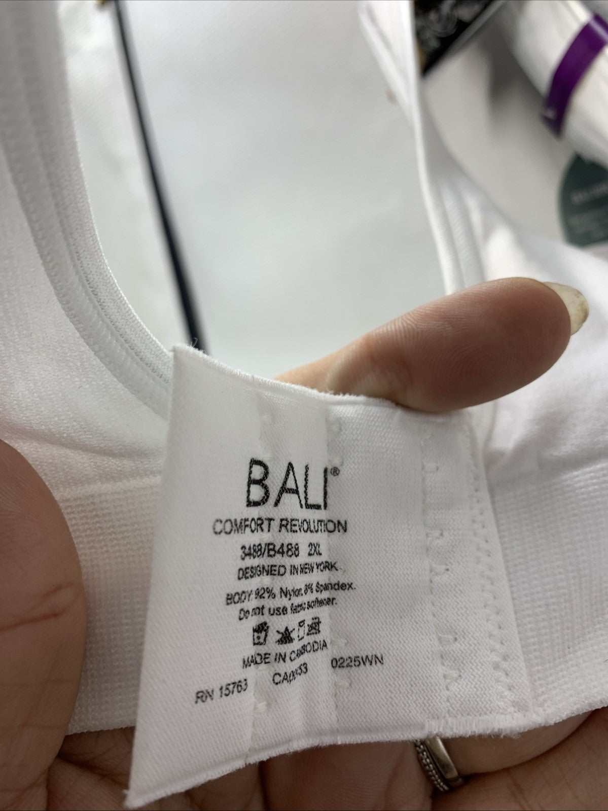 Bali Women's Comfort Revolution Wireless Bra 2XL Seamless 4-way No-slip Straps