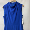 Maggy London Sleeveless Cowl Neck Dress Fluted Skirt Black Size 14 Blue GT911M