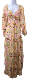Roxy On Holiday Maxi Dress Puffy Long Sleeve V-neck Medium Lightweight Fitted