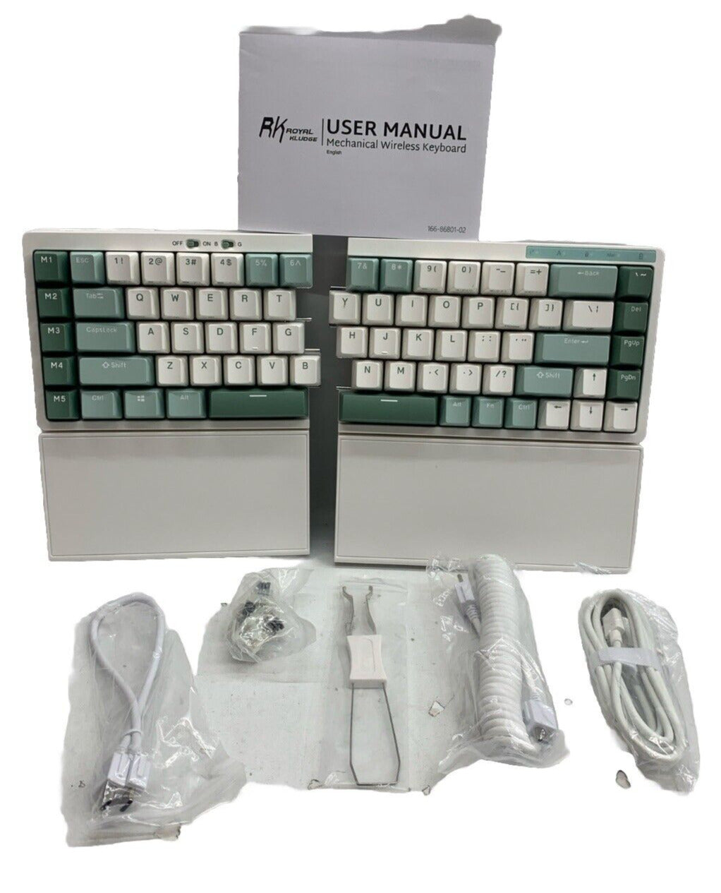 RK ROYAL KLUDGE RKS70 Wireless Gaming Keyboard, Split Bluetooth/2.4G/Wired RG...