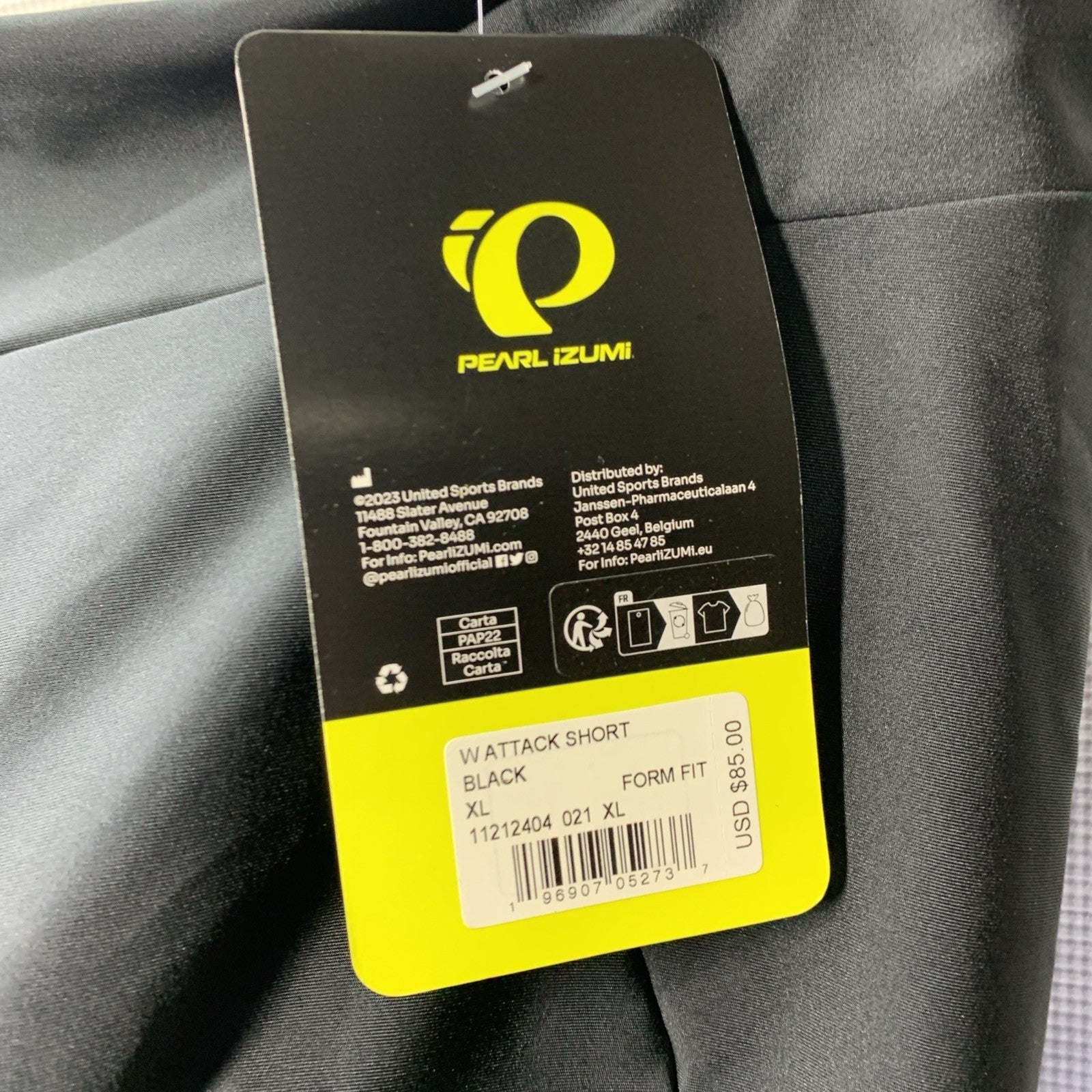 PEARL IZUMI Women's Attack Cycling Shorts Form Fit 11212404-021 Black Size XL