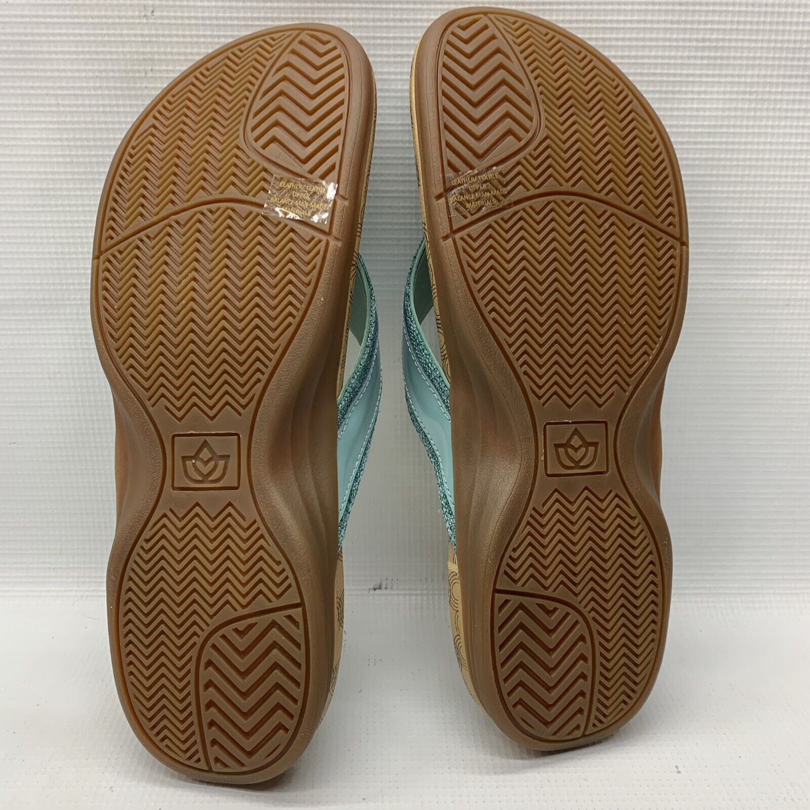 Spenco Orthotic Women's Cabo Flip-Flop Size US 12D Aqua Leather/Textile Upper
