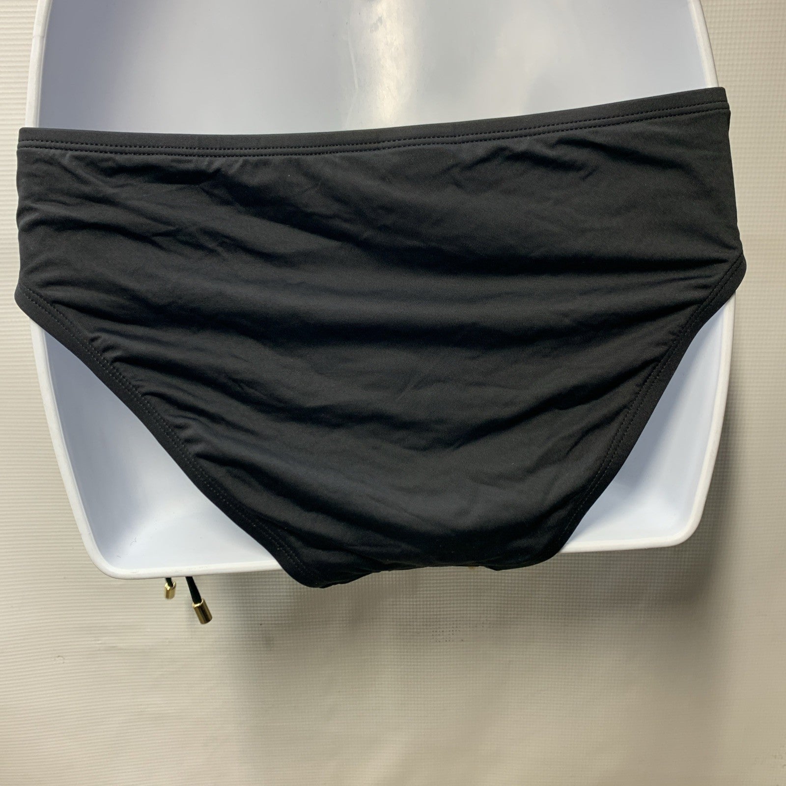 La Blanca Swim Bottom Bikini Island Goddess Side Tie Hipster Womens Size 6 Black