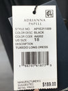 Adrianna Papell Tuxedo V-Neck Stretch Tuxedo Long Sleeve Maxi Dress Black Sz 18