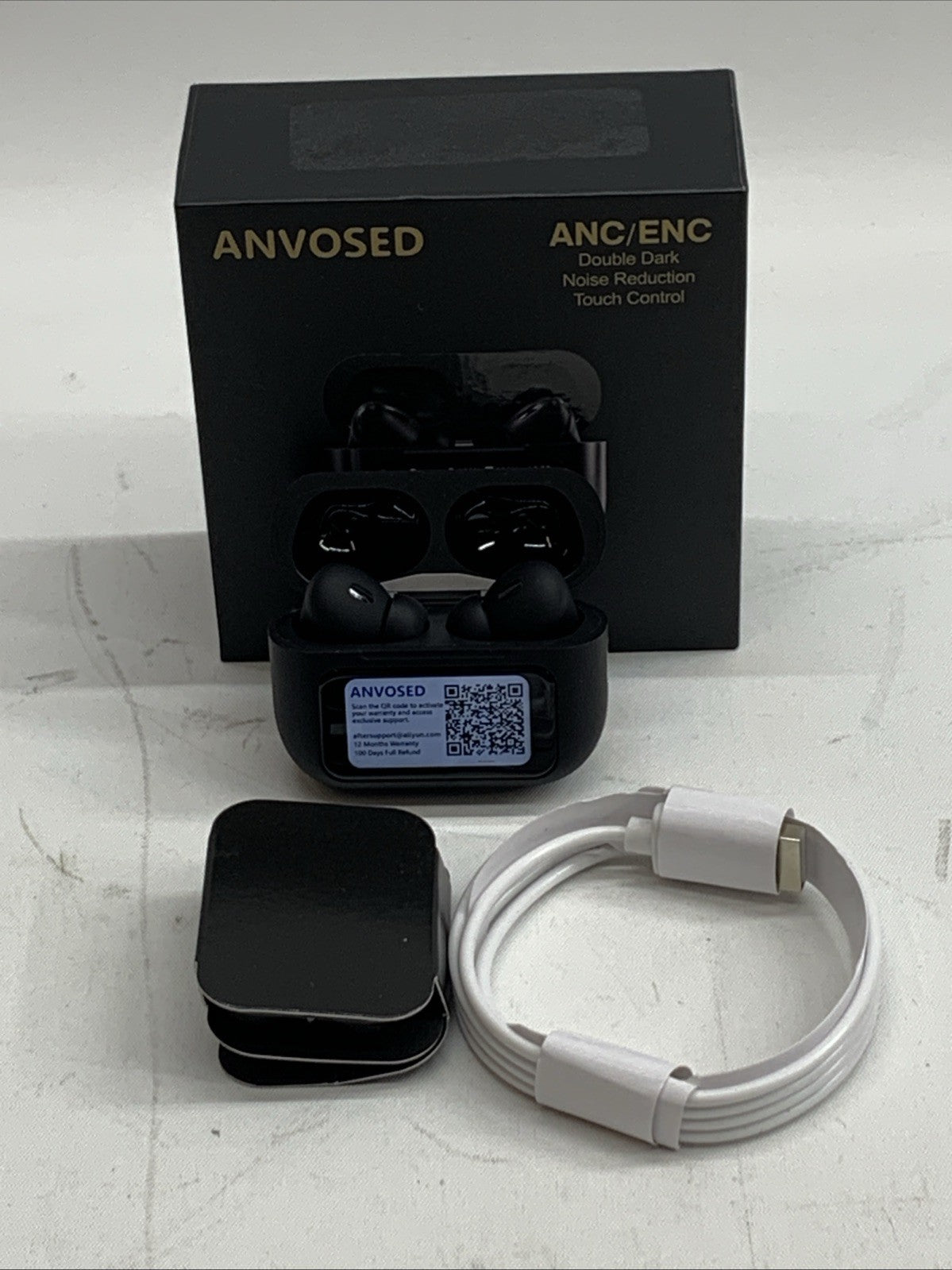 Anvosed Earbuds With ANC/ENC Wireless Double Dark Noise Reduction Touch Control