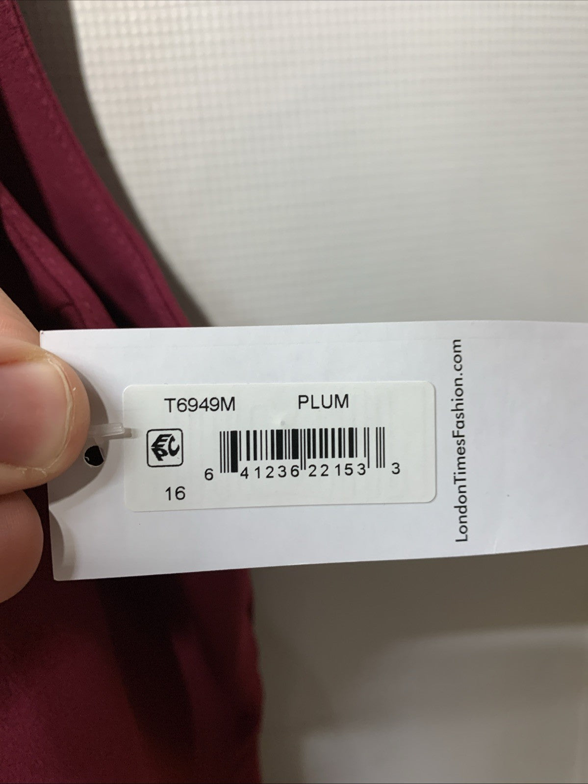 London Times Women's Asymmetrical Detail Dress Sleeveless T6949M Plum Size 16