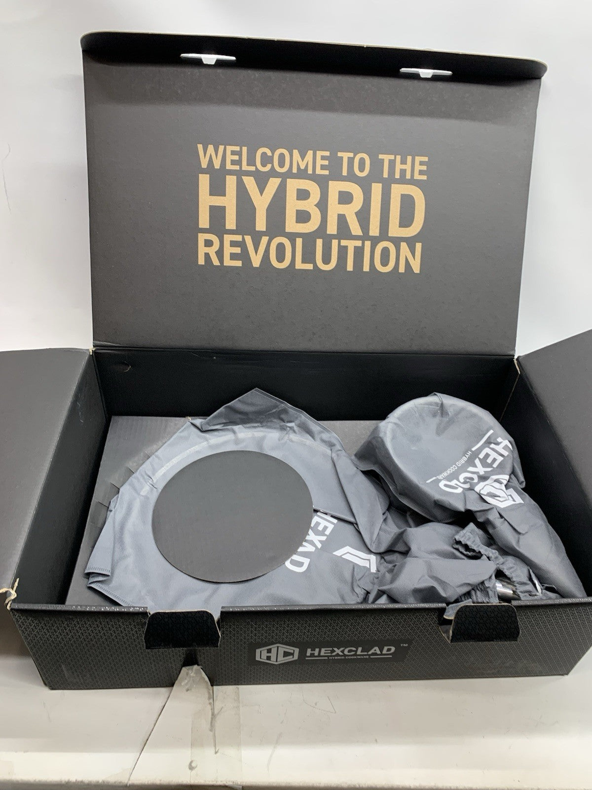 HexClad Hybrid Cookware 5 Pc Frying Pan & Pot Set 12” Griddle w/Lids 7QT, 1QT,