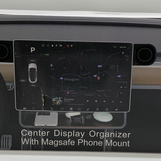 Tesla Model 3 / Y Center Display Organizer Holder Black with MagSafe Phone Mount