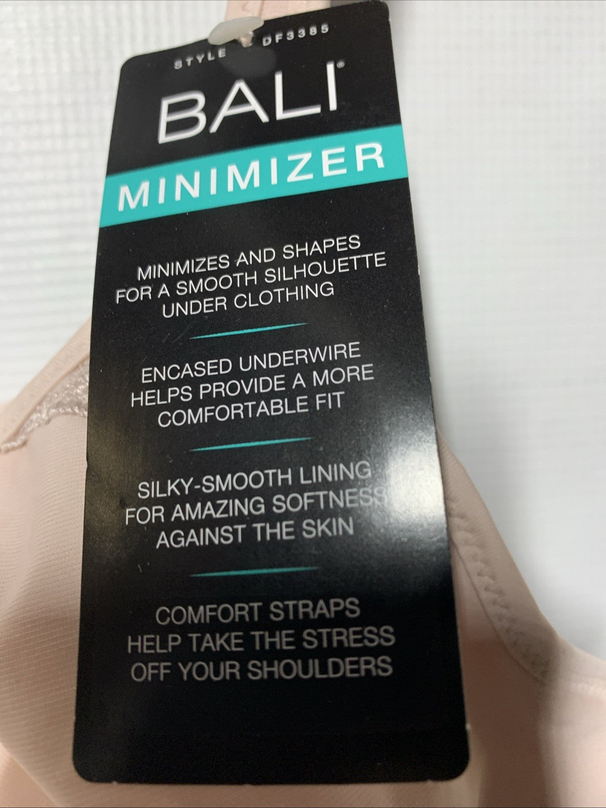 Bali women's silky-smooth lining comfort underwire minimizer bra in 34C size, with supportive design and seamless fit.