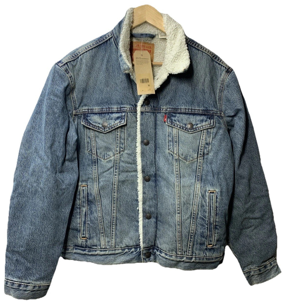 Levi's Sherpa Trucker Men's Jacket Mays 163650044 Size M Long Sleeve with Pocket