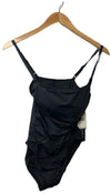 La Blanca Womens Island Goddess Rouched One Piece Swimsuit Size 6 Black Swimwear