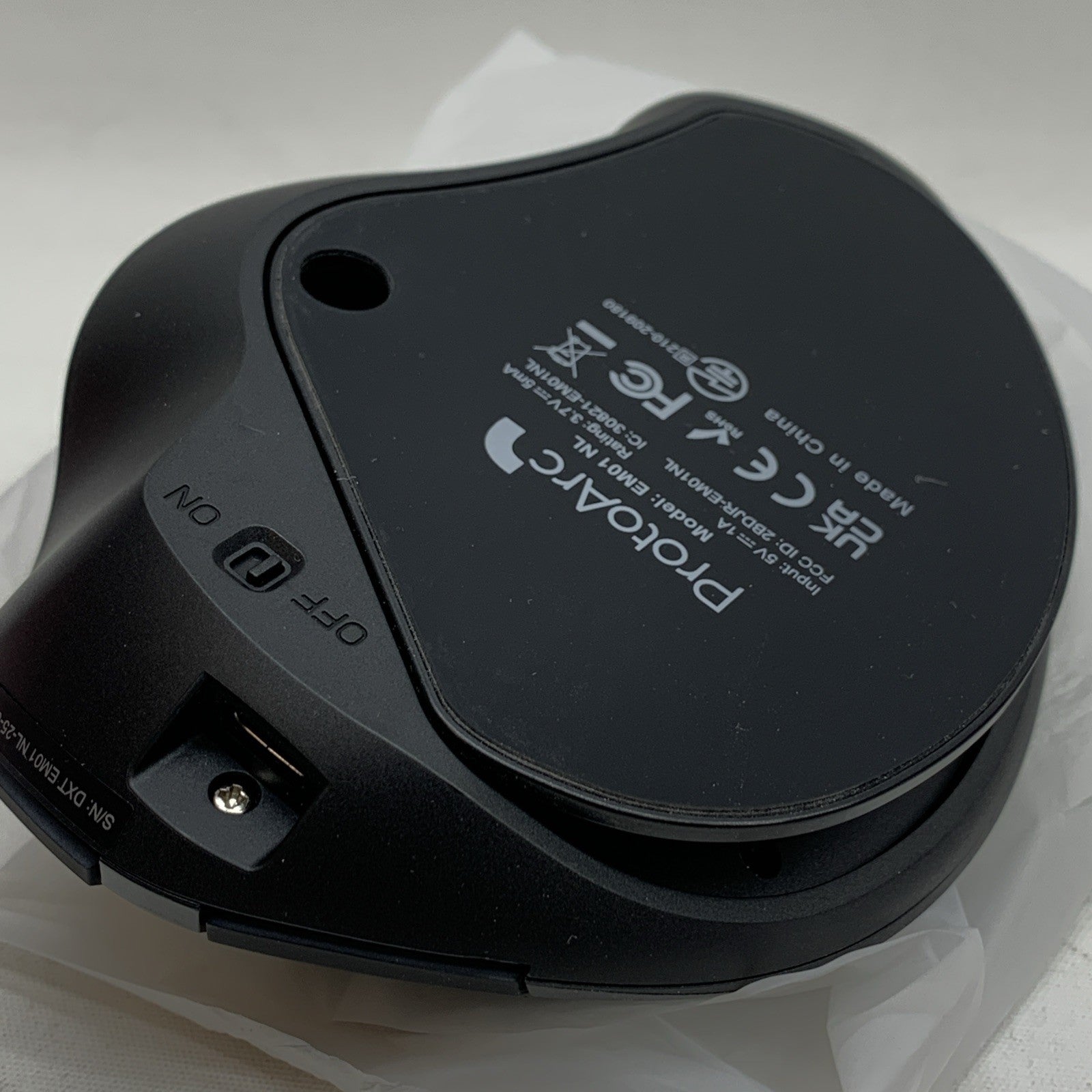 ProtoArc EM01 NL Ergonomic Wireless Trackball Mouse Black for Computer Laptop