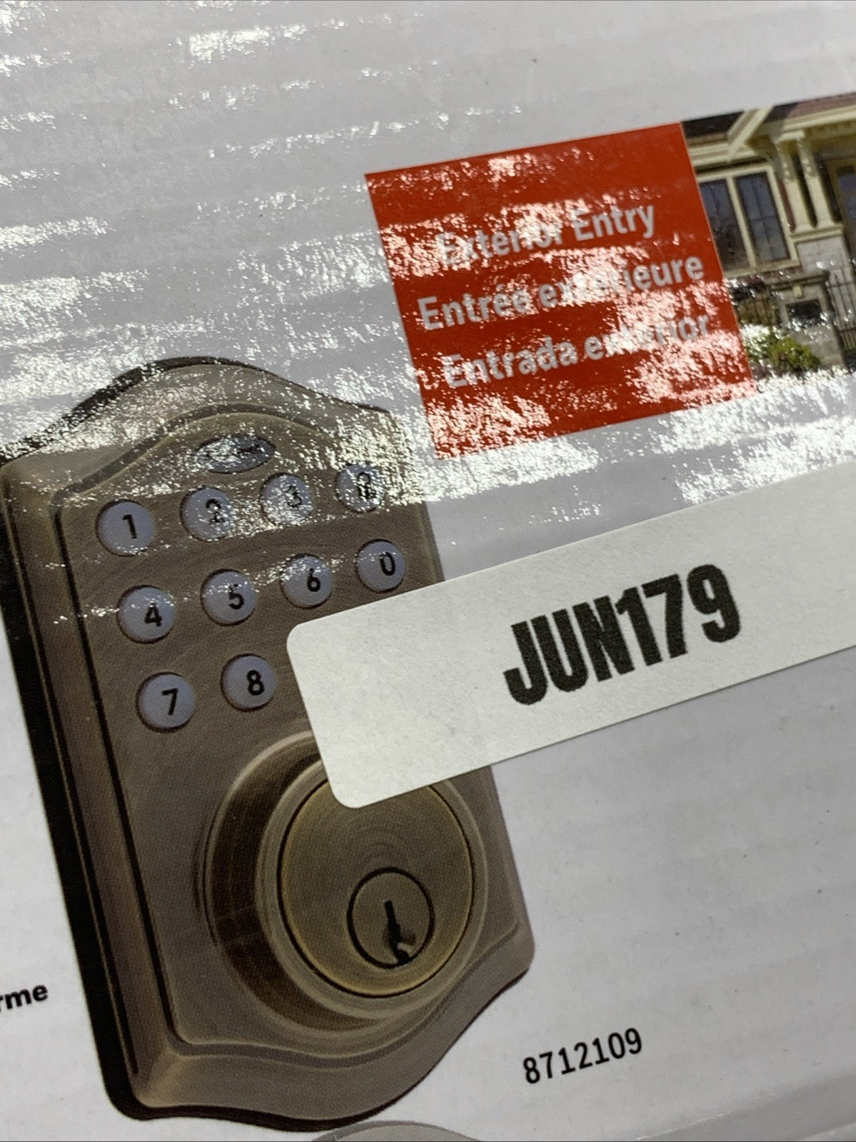 Honeywell Electronic Deadbolt Door Lock with Keypad in Antique Brass, 8712109