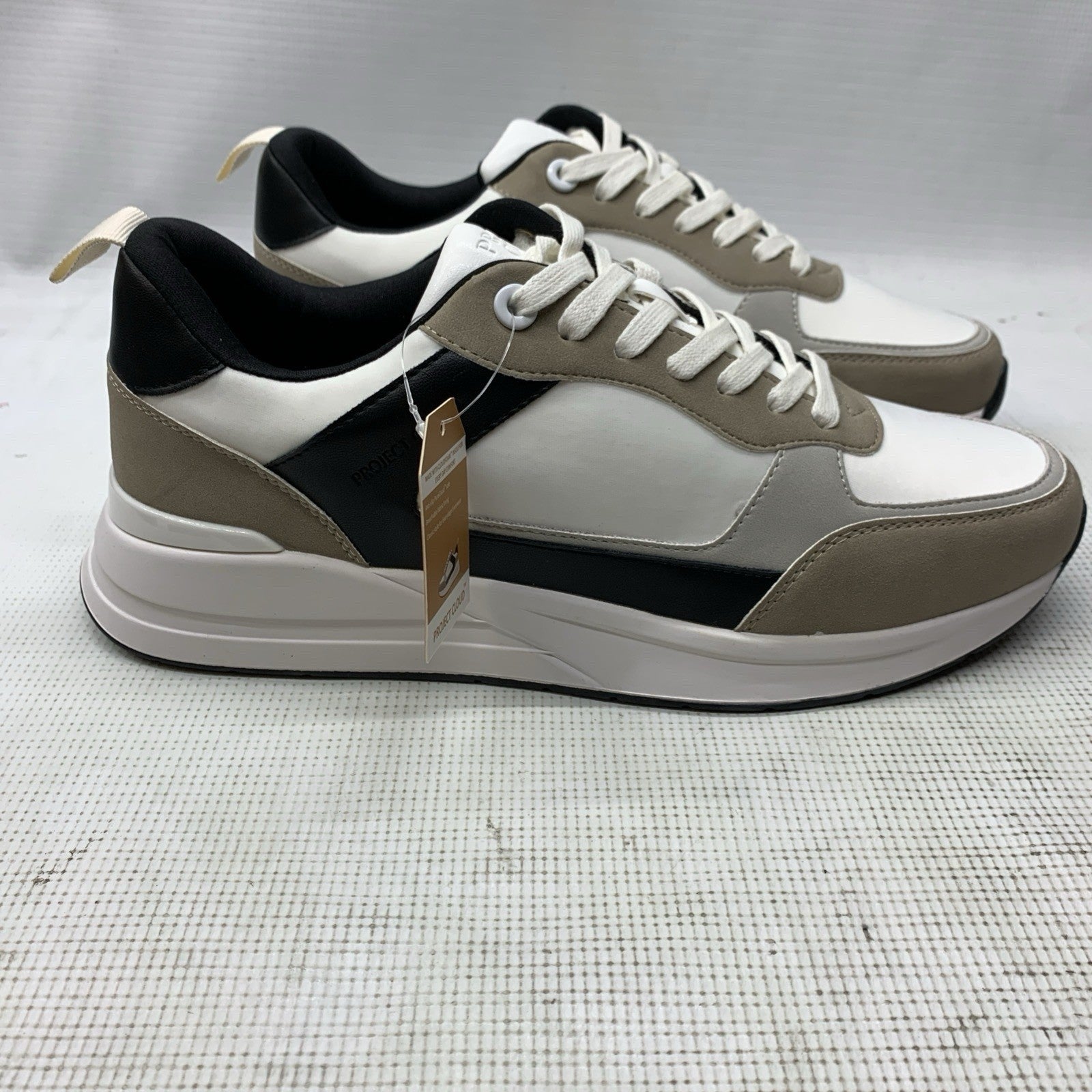 Project Cloud Men's White/Black/Tan Kurt A Performance Shoes Sneakers Size 11