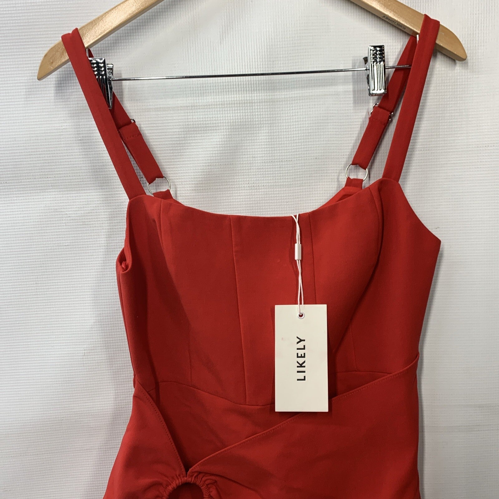 LIKELY Womens Elisa Mini Cocktail Party Dress Size 6 Red Sleeveless Contemporary