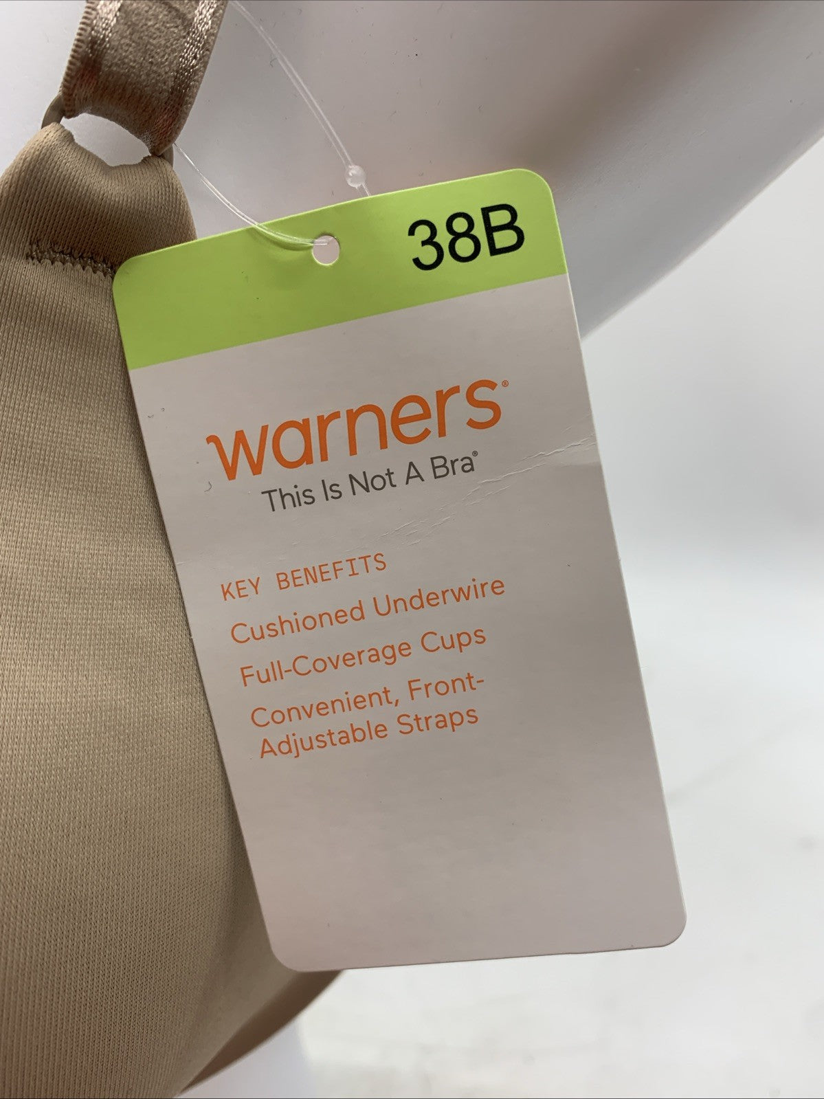 Women's cushioned underwire T-shirt bra in toasted almond, lightly lined, 38B size, from The Family Flips, with smooth, comfortable fit.