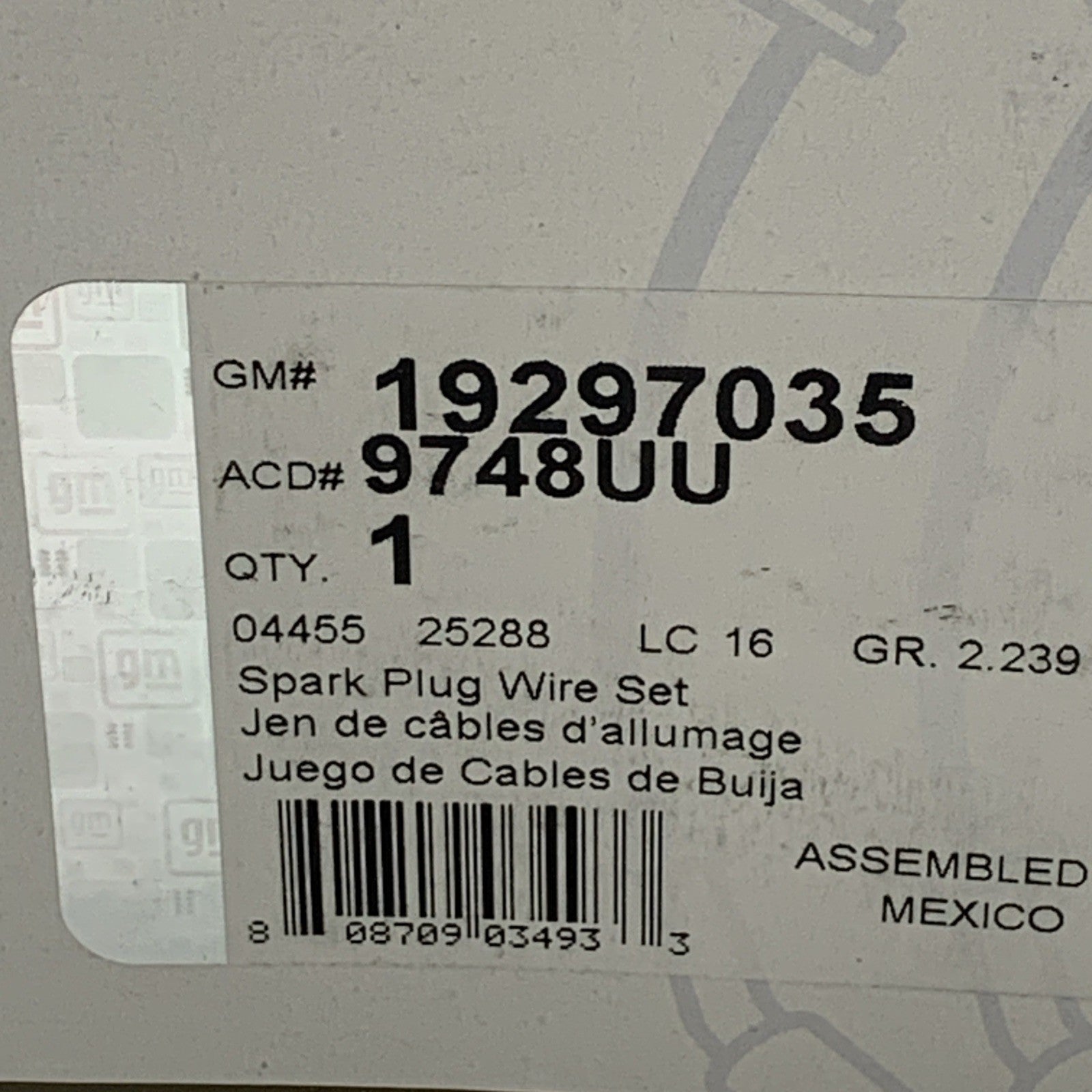 AcDelco Spark Plug Wire Set 9748UU for Chevrolet GMC Cadillac Hummer Pontiac