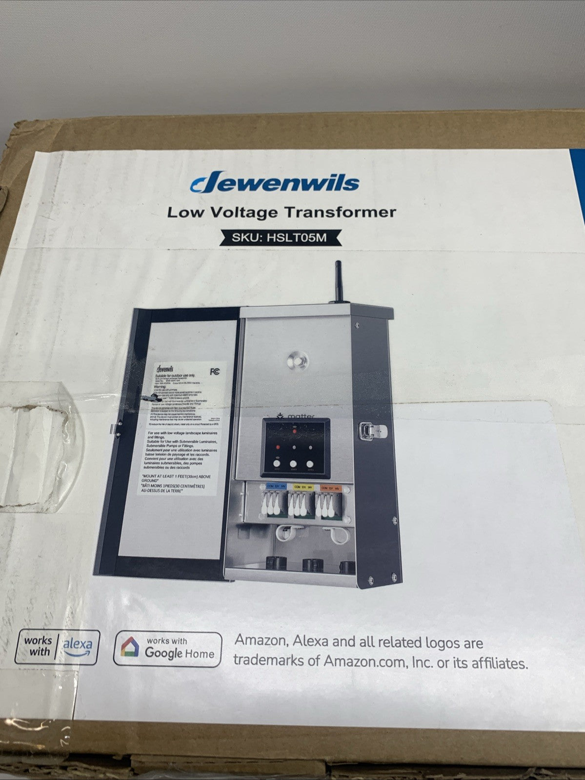 DEWENWILS HSLT05M 300W Matter Smart Low Voltage Landscape Transformer 120V AC