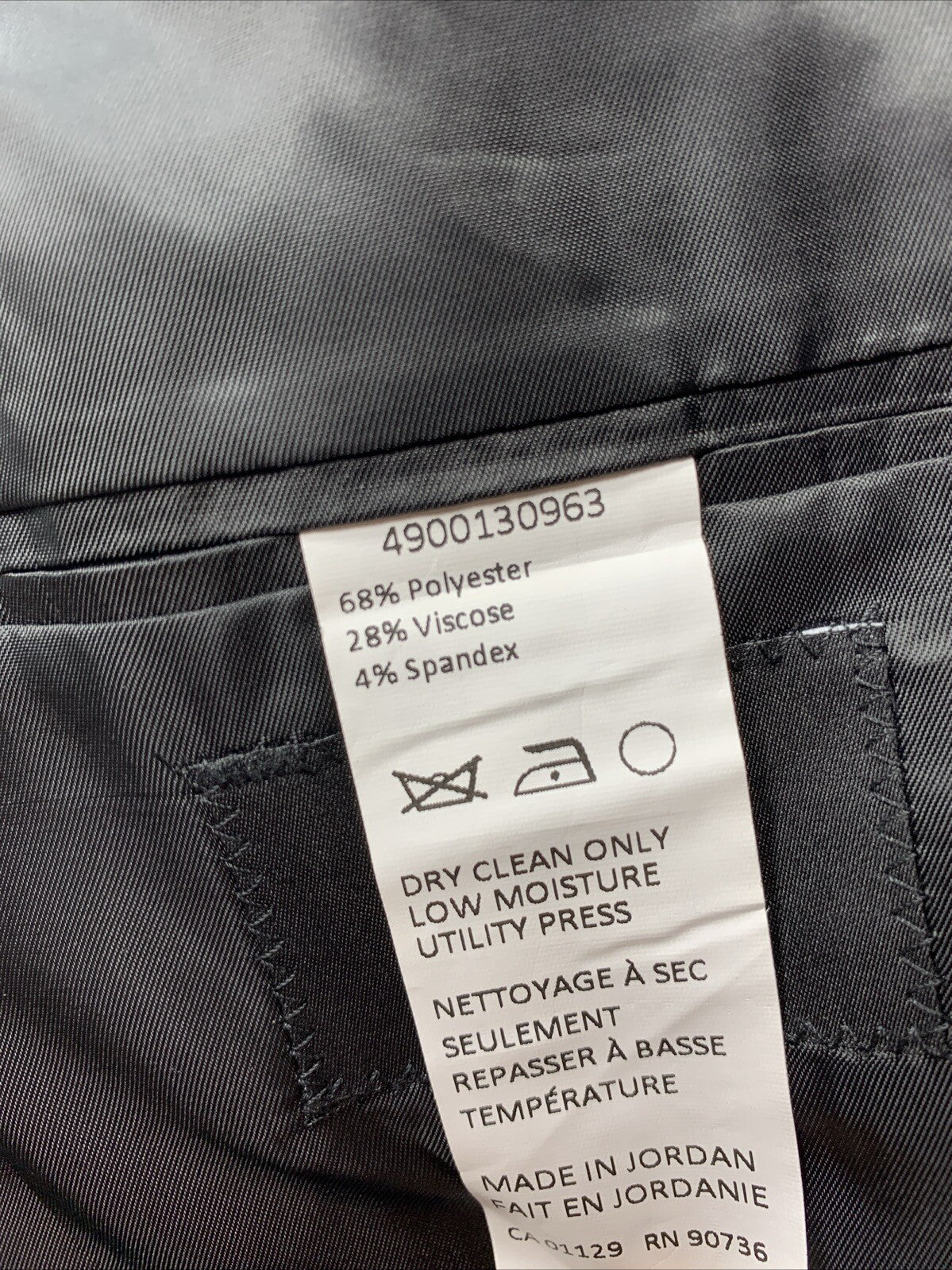 DKNY Suit Jacket Mens Size 38 Regular Black Duran Long Sleeve Two Button Black