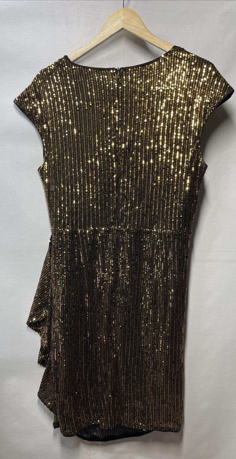 GRACE KARIN Sparkly Sequin Party Night Cocktail Dress for Women Size XL Gold