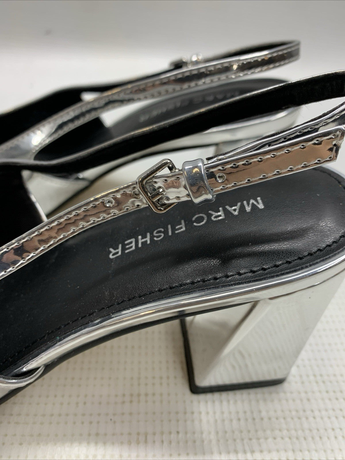 Marc Fisher Women's Pump Sliver 8M Pull On Heeled Sandal Pointed Toe