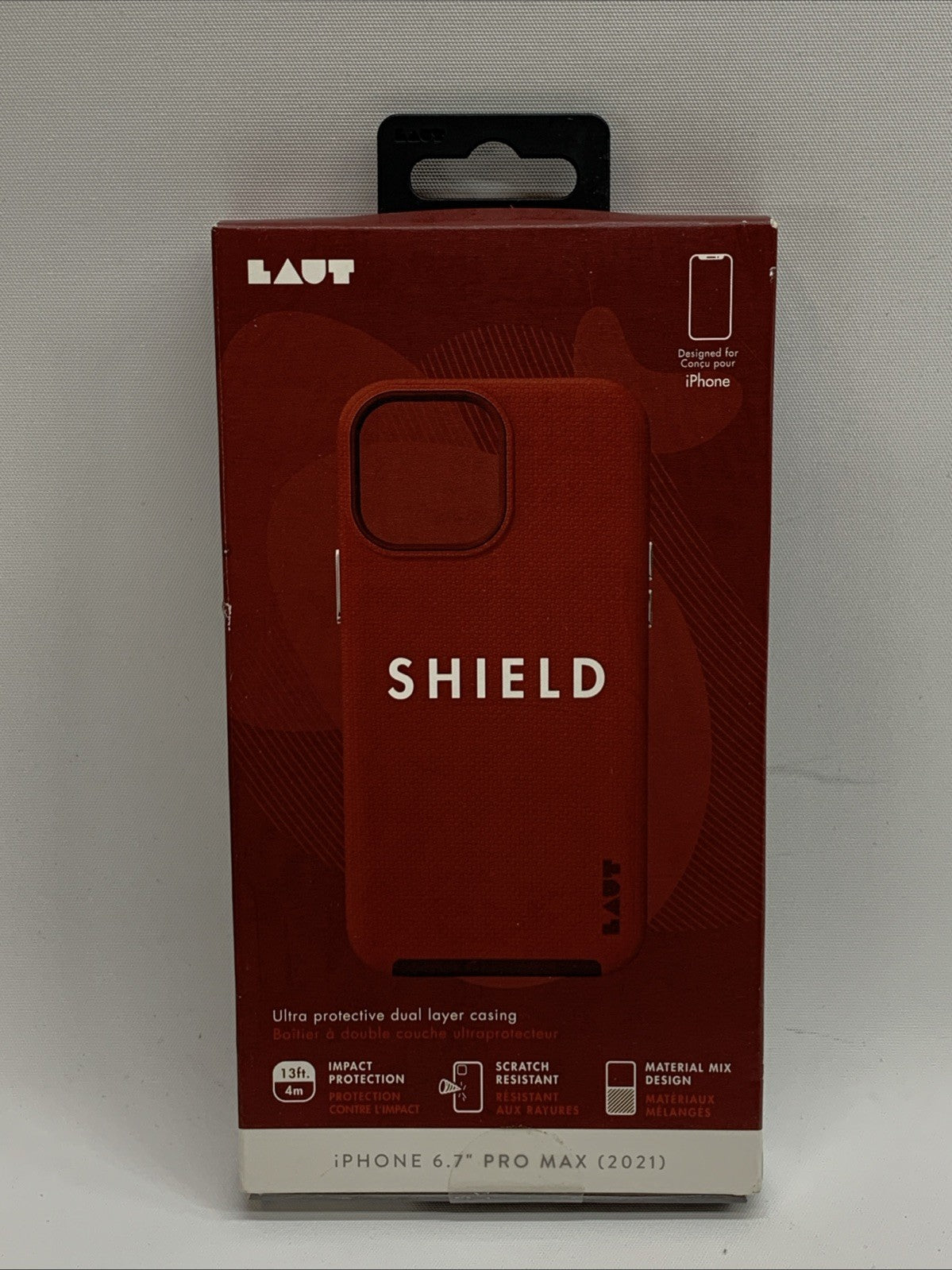 LAUT Shield Series Dual Layer Case for Apple iPhone 12 Pro Max - Crimson Red