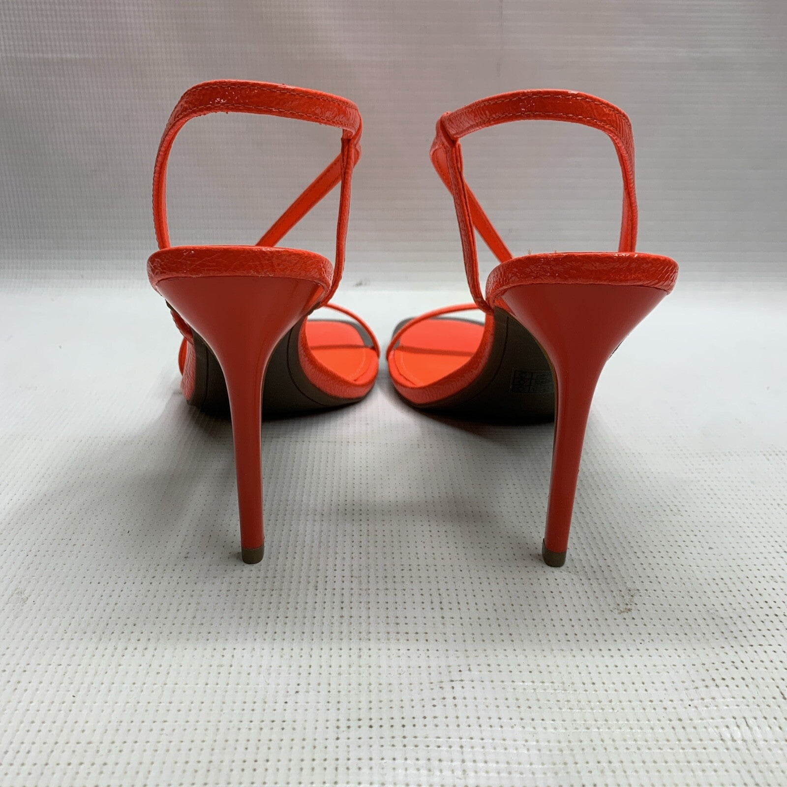 DKNY Women's Open Toe Diaganol Strap Heel Heeled Sandal High Sand 10M Orange
