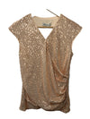 GRACE KARIN Womens Sparkle Sequin Top Shimmer Glitter Blouse Twist Front Size S