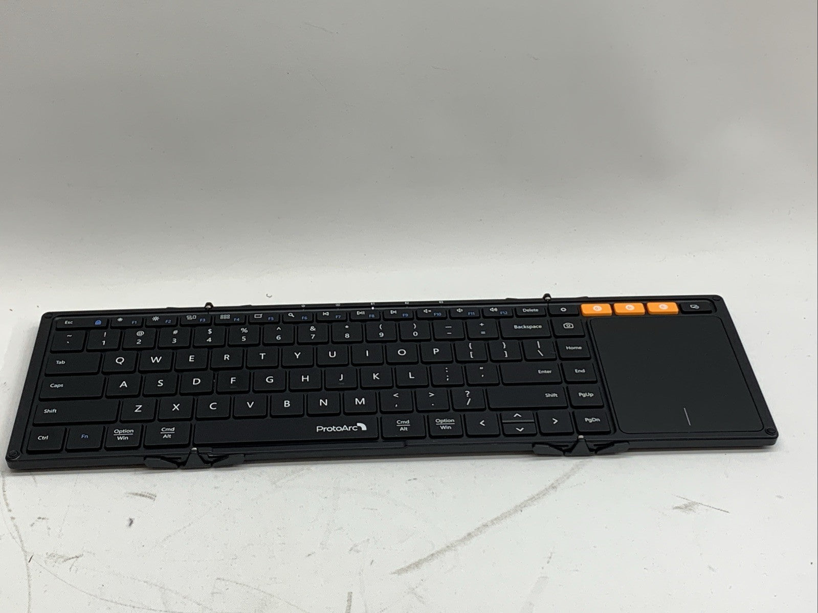 Foldable Keyboard with Touchpad, XK01 TP Folding Portable Travel Keyboard Black