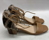Kelsi Dagger Brooklyn Women's Sam Heeled Sandal Size 7 Brown Open Toe Faux Fur