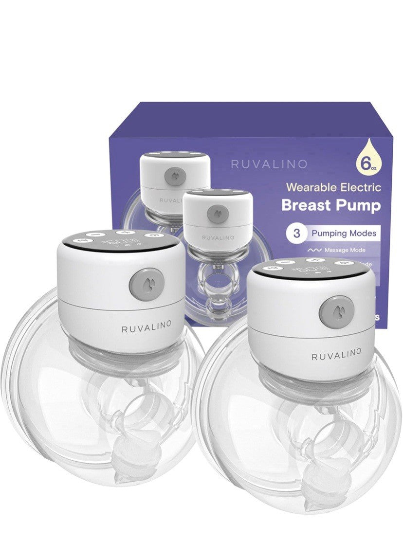 2 Pumps Ruvalino Wearable Electric Breast Pump-3 Pumping Modes. 6oz Capacity