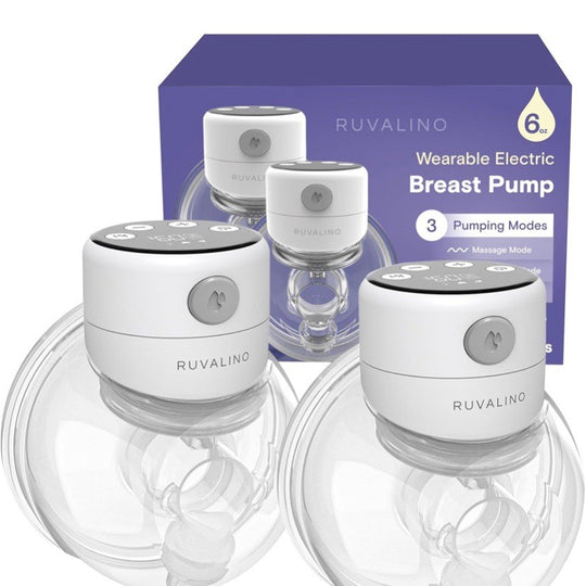 2 Pumps Ruvalino Wearable Electric Breast Pump-3 Pumping Modes. 6oz Capacity