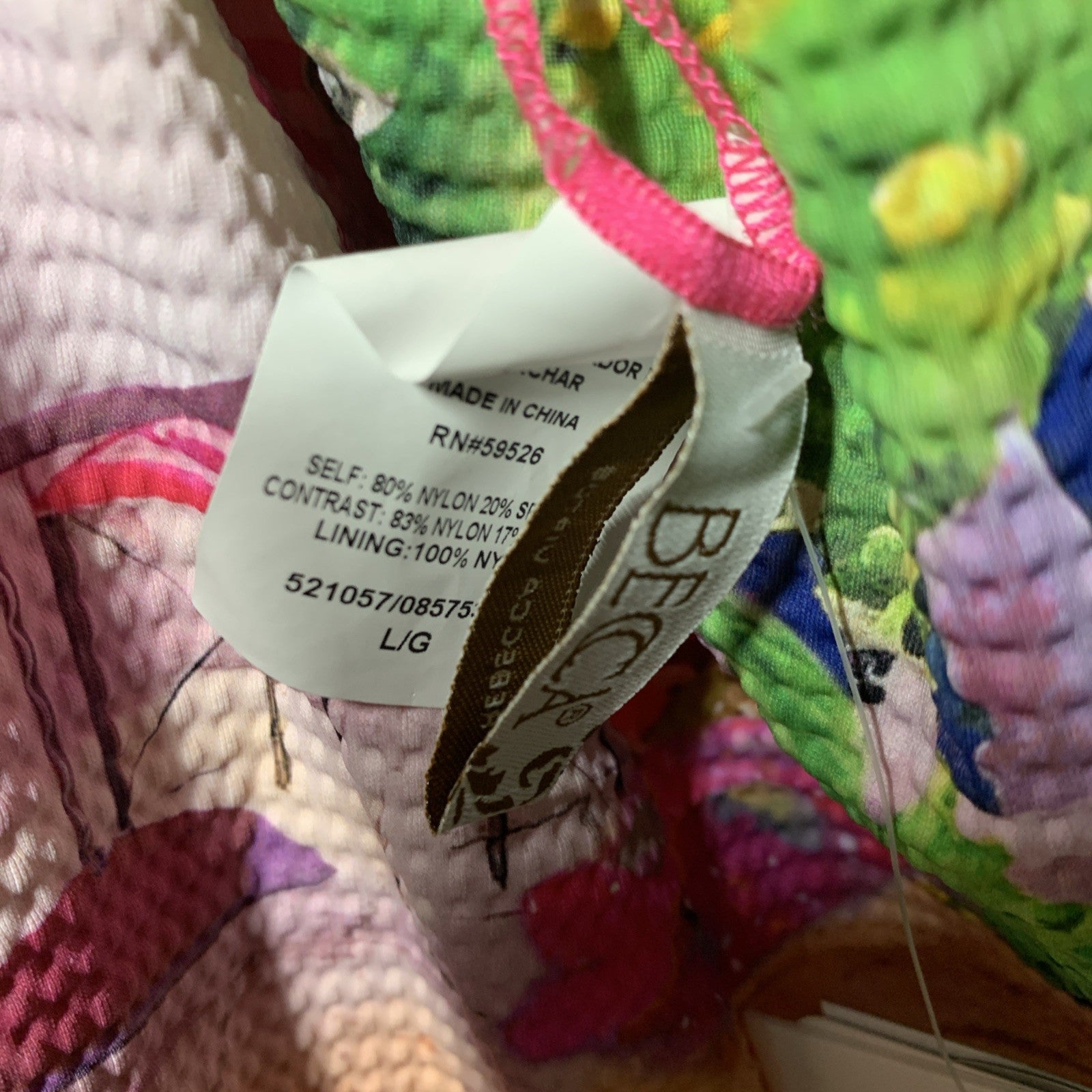 Becca Womens Positano One Piece Swimsuit With Plunge Neck, Reversible Size Large