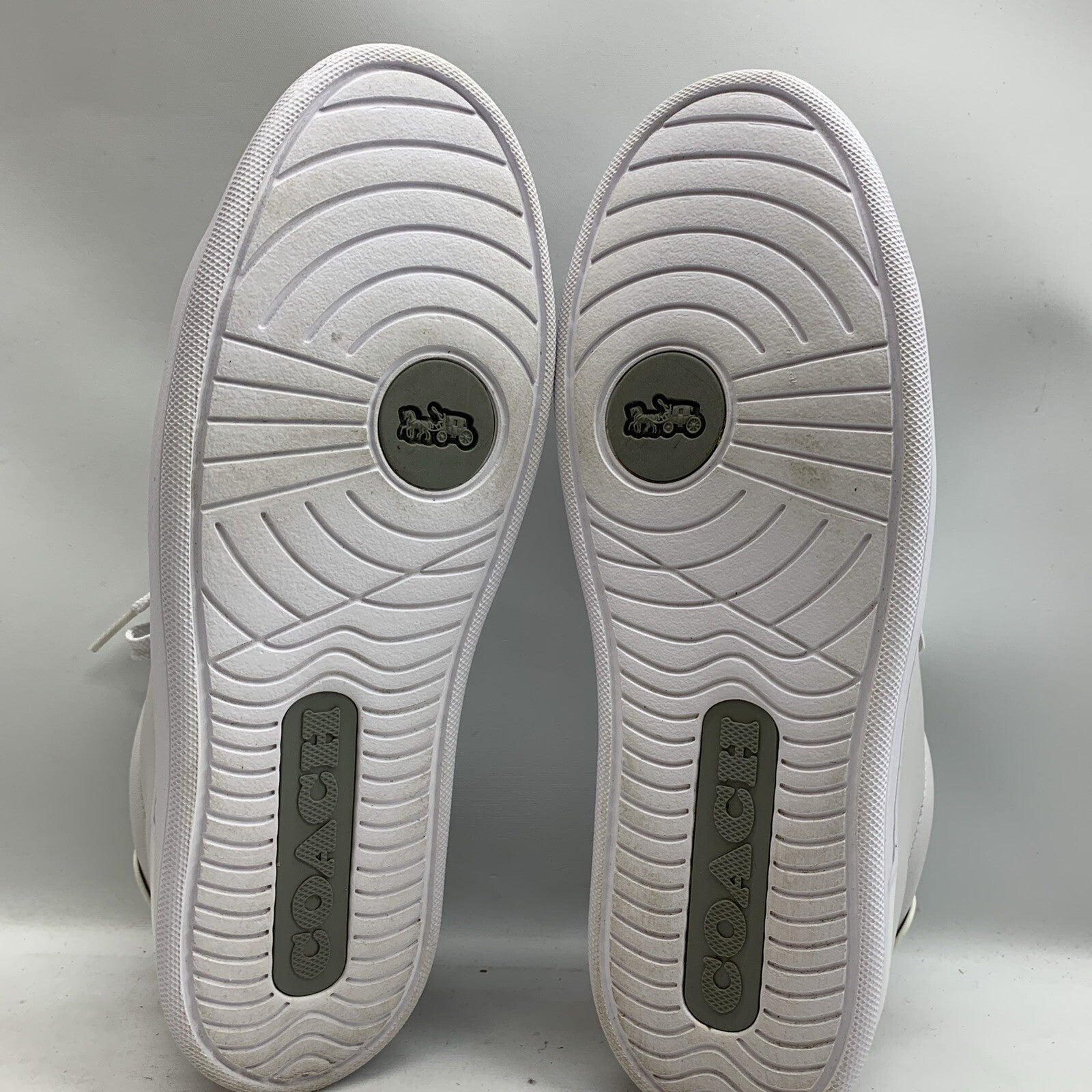 Coach Men'S Lowline Low Top Sneaker White Leather Size 9 Lace-up Shoes Casual