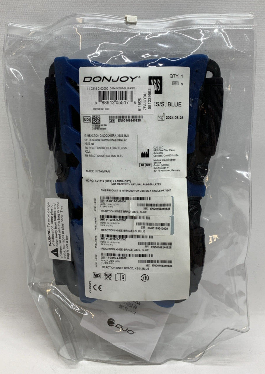 DonJoy Reaction Knee Brace Size S Black Blue Support Pain Relief Lightweight