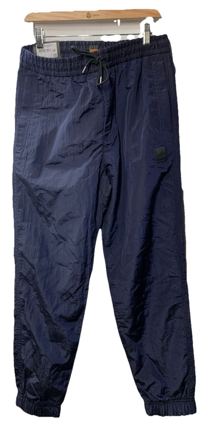 BOSS Men's Relaxed Fit Nylon Joggers Pants Relaxed Fit Pull On Midnight Blue