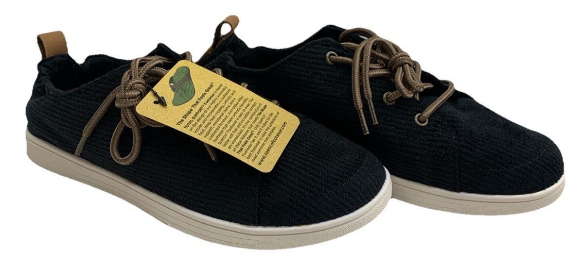 Spenco Women's Santa Clara Cozy Sneaker Black Size 9 Low-top Lace-up Shoes