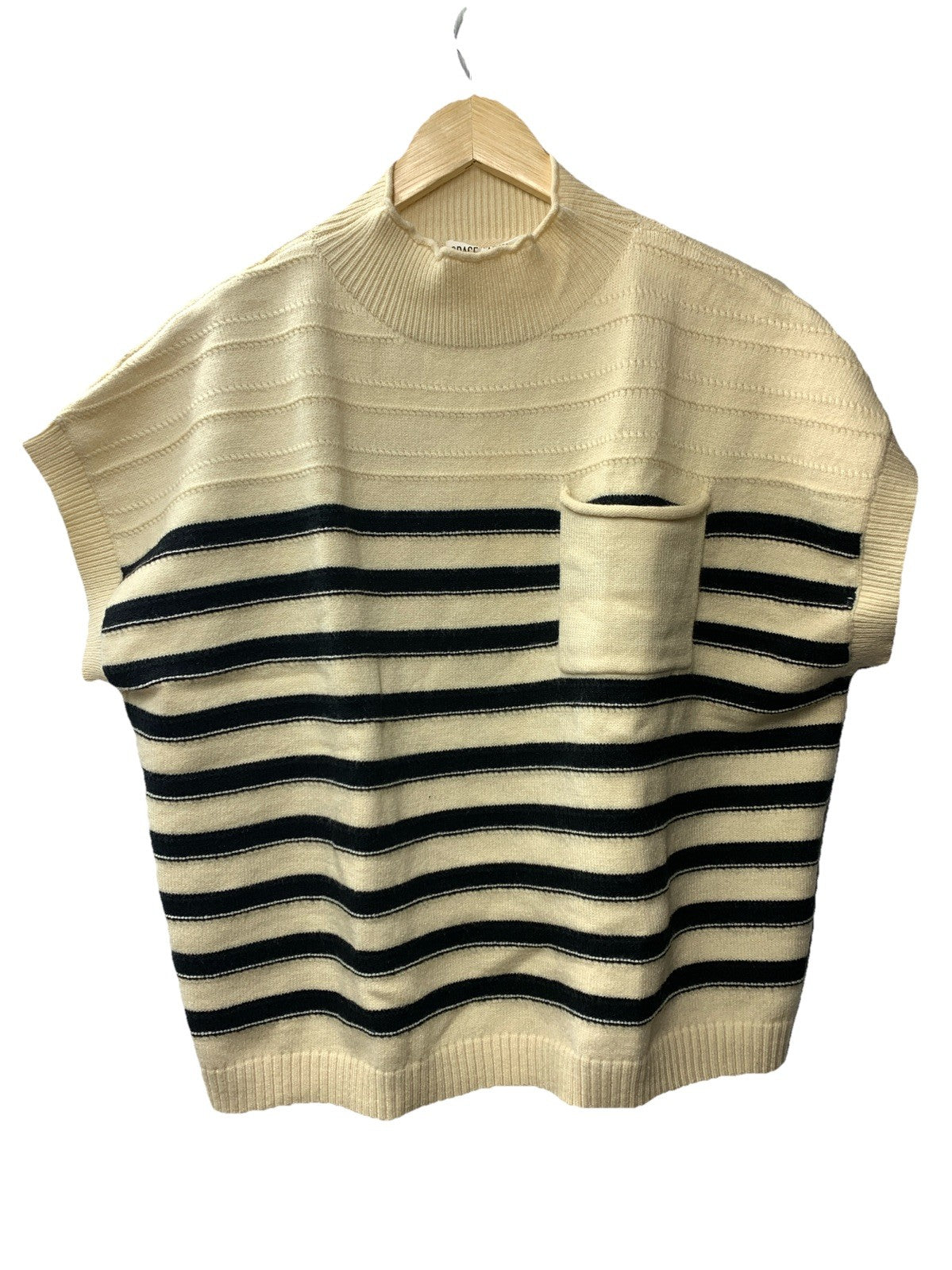 Grace Karin Womens Striped Sweater Vest Casual Cap Sleeve Knit Summer Size XL