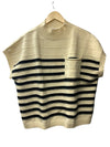 Grace Karin Womens Striped Sweater Vest Casual Cap Sleeve Knit Summer Size XL