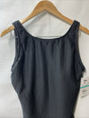 Maxine Of Hollywood Size 16 Solid Texture Spa High Neck Maillot Black UPF 50+