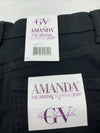 Gloria Vanderbilt Black Denim AMANDA Straight Leg Cotton Blend Size 4 Long Pants
