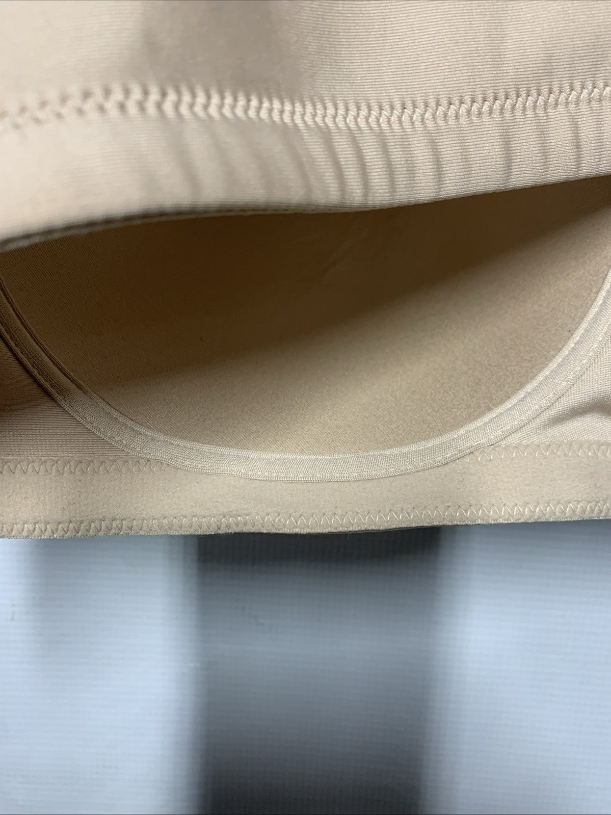 Vanity Fair Beauty Back Smoother full-figure beige wirefree bra size 44B, smooths back and provides comfortable support.