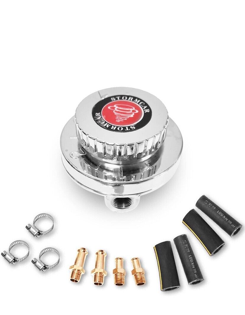 Adjustable 1-5 psi Fuel Pressure Regulator Carburetor Carb Kit w/ 8mm 10mm Hose